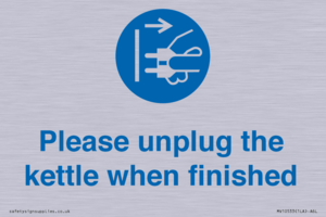 Please unplug the kettle when finished